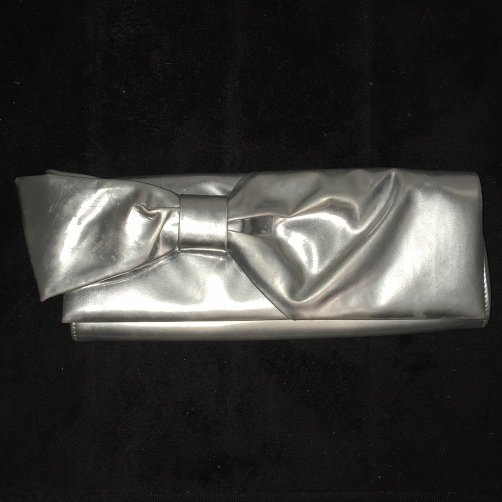 Christian Louboutin Silver Bow Clutch